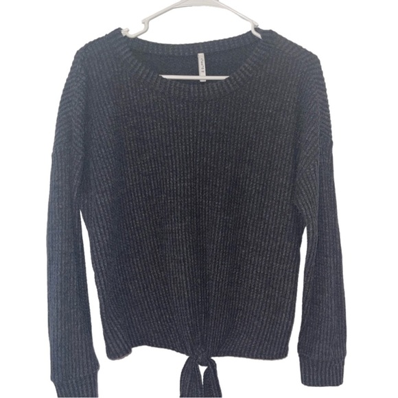 Z Supply Waffle Knit Tie Front Top - Picture 1 of 6